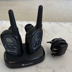 MIDLAND Black Twin Pack Portable Two-Way Radios with Charger